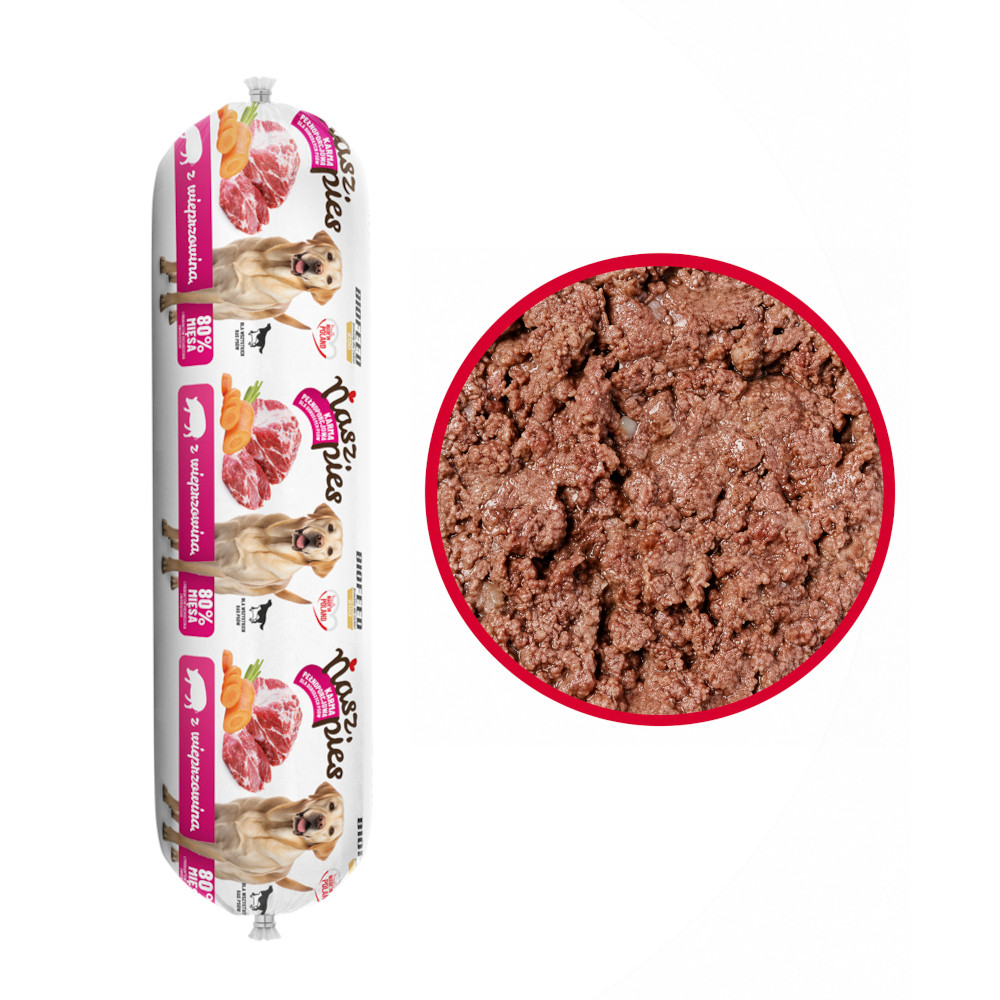 BIOFEED Nasz Pies Fleischwurst mit Schwein – Nassfutter für Hunde – 29x1 kg - foto 1
