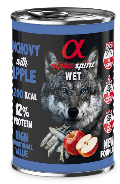 ALPHA SPIRIT WET Anchovis mit Apfel - Nassfutter für Hunde - 400g - foto 1