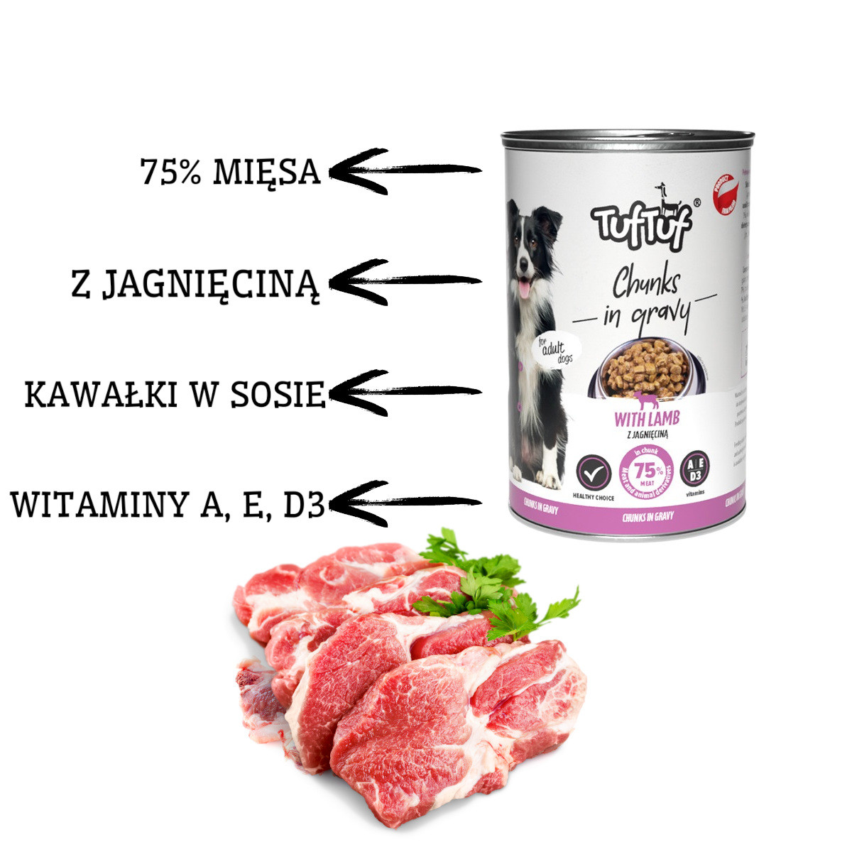 TUF TUF Meatballs MIX Flavours - Nassfutter für Hunde - 6x415g - foto 8