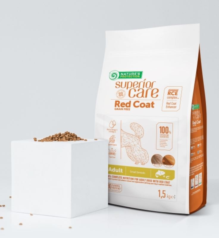 NATURE'S PROTECTION Superior Care Red Coat Adult Small breed Grain free Salmon - trockenfutter für Hunde - 1,5kg - foto 2