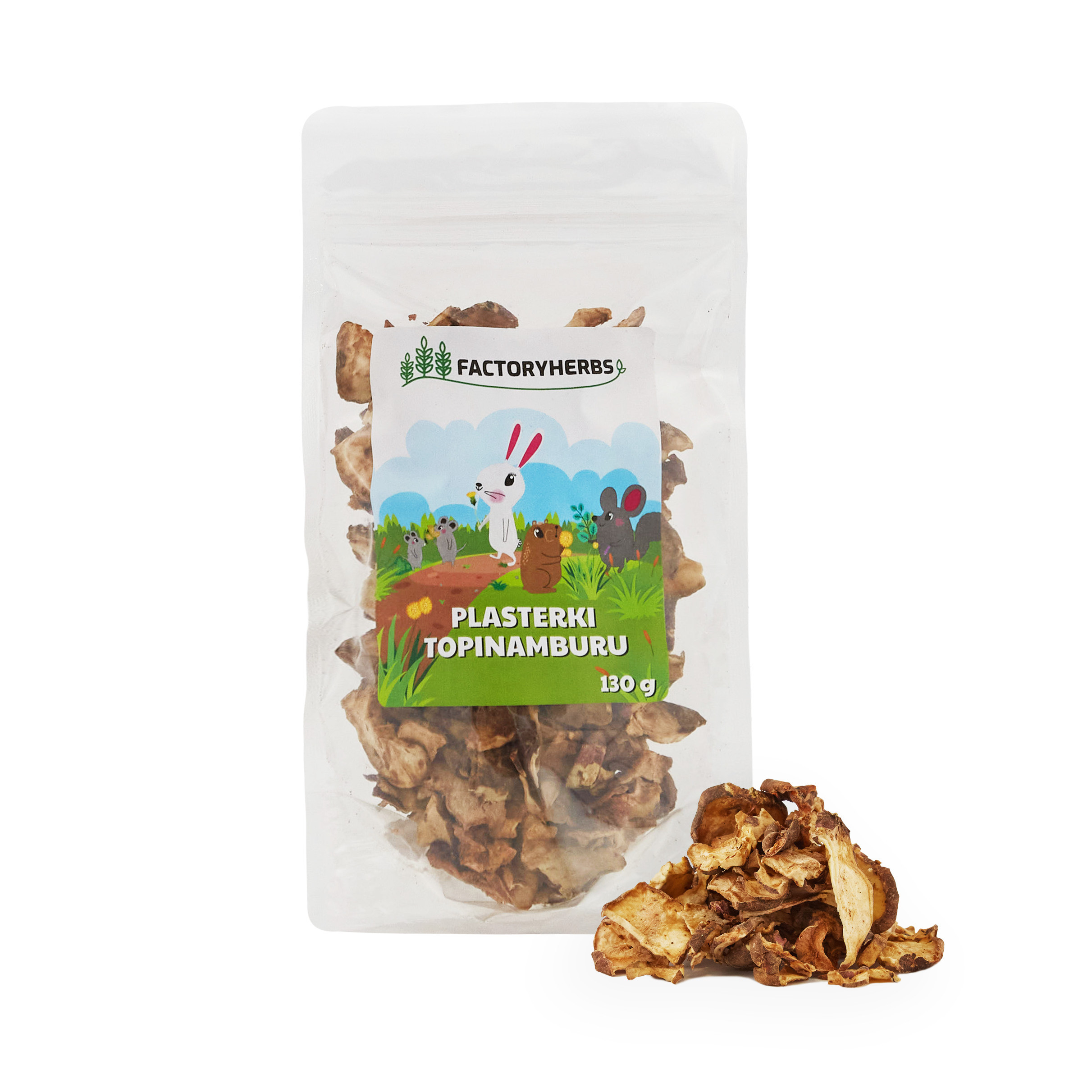 FACTORY HERBS Jerusalem artichoke slices - leckerli für Nagetiere und Kaninchen - 130g - foto 1