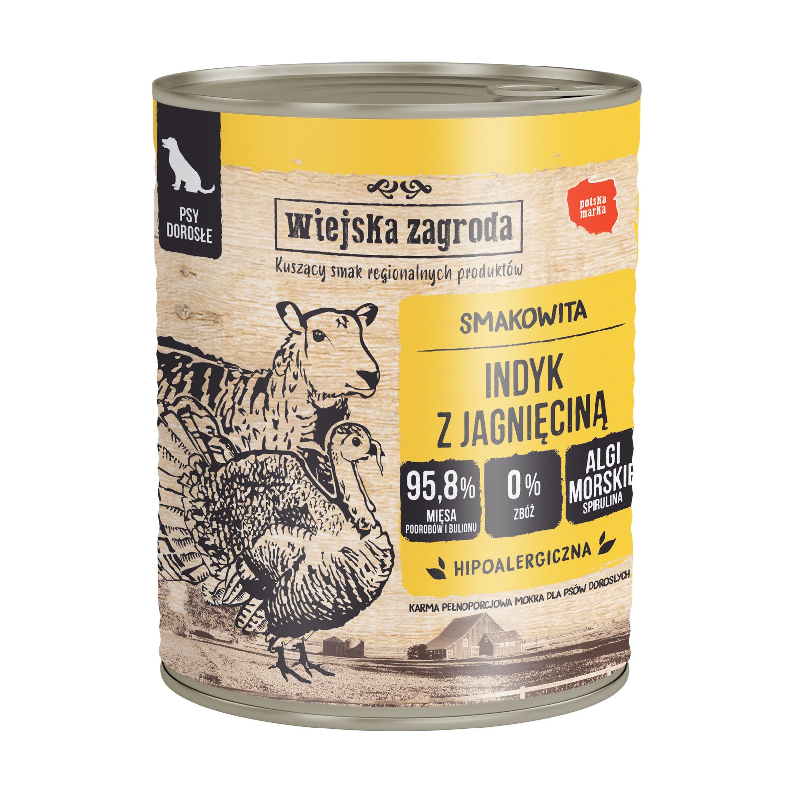 WIEJSKA ZAGRODA Turkey with lamb - Nassfutter für Hunde - 800g - foto 1
